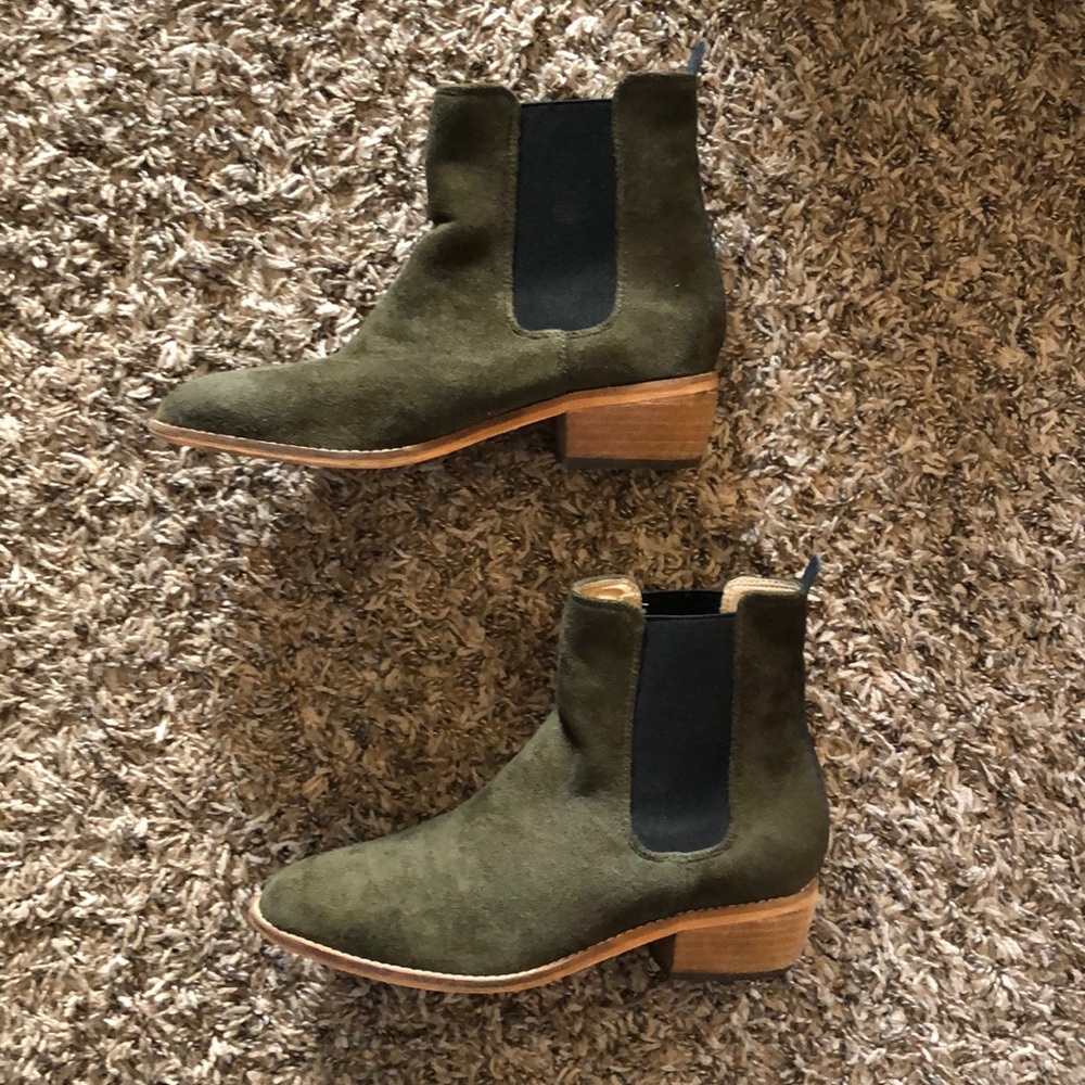 ROOLEE Olive Suede Chelsea Booties